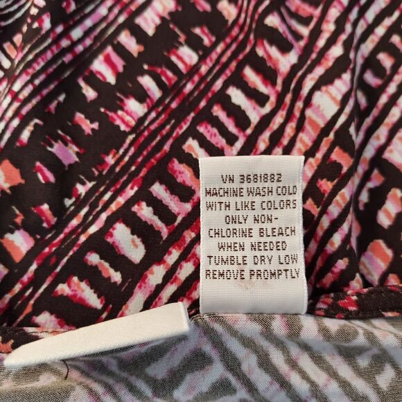 Merona Shirt Top Cowl Neck Womens Plus Size 3X Sleeveless Flowy Brown Pink - Picture 9 of 11